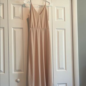 Elegant Blush Spaghetti Strap Dress